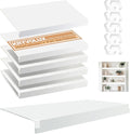 5 PCS Wire Shelf Covers PVC 16x9x3 inch for Pantry (Light Luxury White)