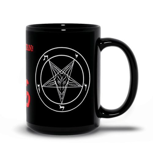 666 (Hail Satan) Sigil of Baphomet Black Mugs - The Luciferian Apotheca