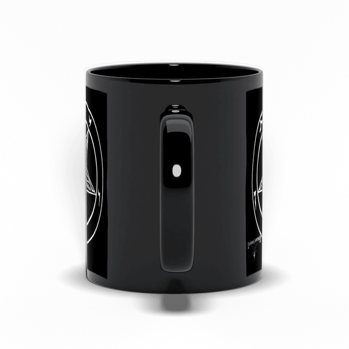 666 (Hail Satan) Sigil of Baphomet Black Mugs - The Luciferian Apotheca