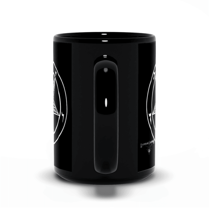 666 (Hail Satan) Sigil of Baphomet Black Mugs - The Luciferian Apotheca