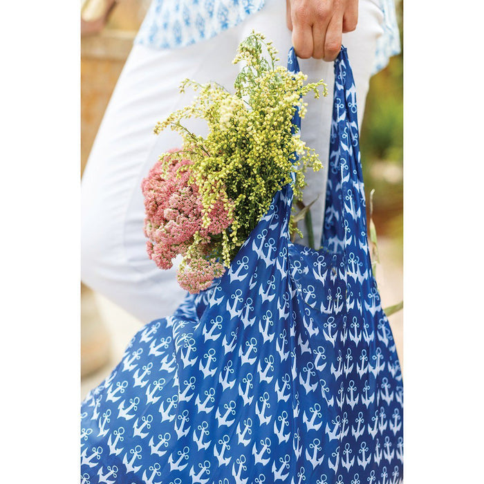 Anchor Navy Blu Bag Reusable Shopping Bag - Machine washable Reusable Shopping Bag - rockflowerpaper
