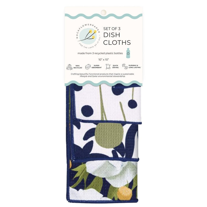 Anemone Poppy Eco Dish Cloth (Set of 3) Reusable Dish Cloth - rockflowerpaper