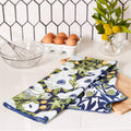 Anemone Poppy blu Kitchen Tea Towel - Double - Sided Print Kitchen Towel - rockflowerpaper