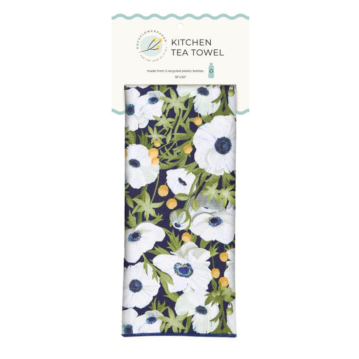 Anemone Poppy Eco Kitchen Tea Towel Tea Towel - rockflowerpaper