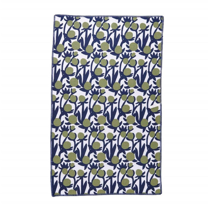 Anemone Poppy blu Kitchen Tea Towel - Double - Sided Print Kitchen Towel - rockflowerpaper