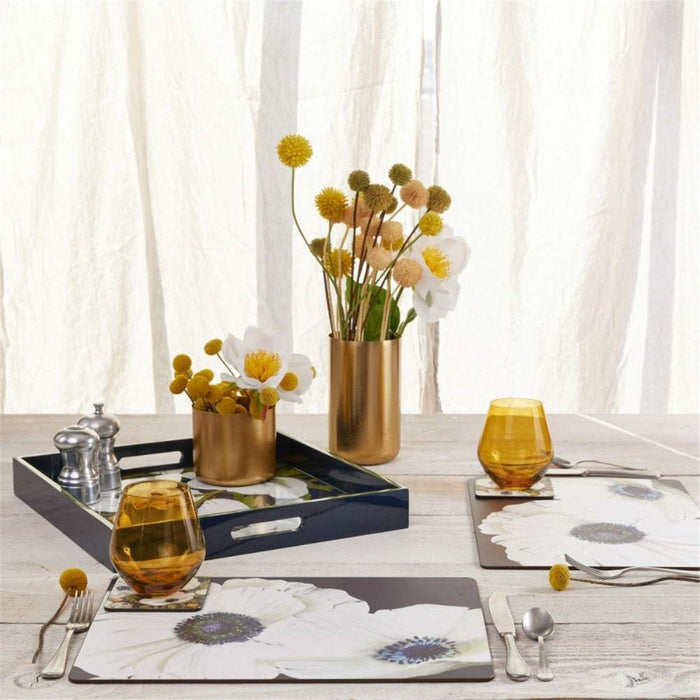 Anemone Poppy Tray - 15 Inch Square Floral Design Tray - rockflowerpaper