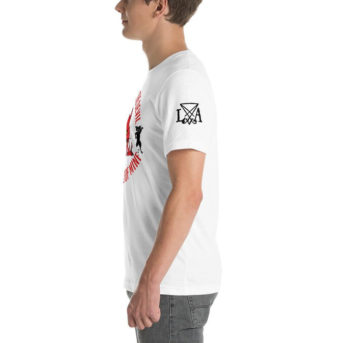 Any Friend of the Devil...White Unisex t-shirt - The Luciferian Apotheca