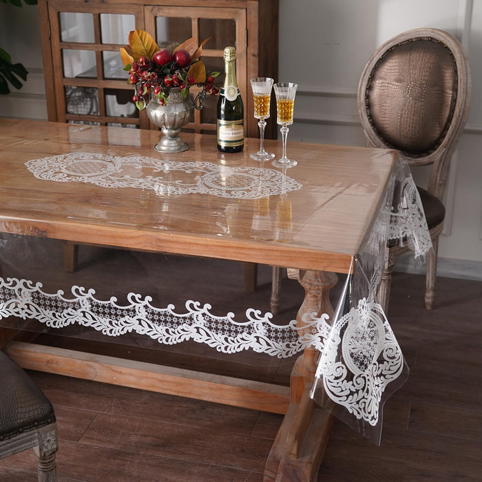 Artbloss Clear Table Cover Protector Vinyl PVC Table Cloth, 55" x 120"