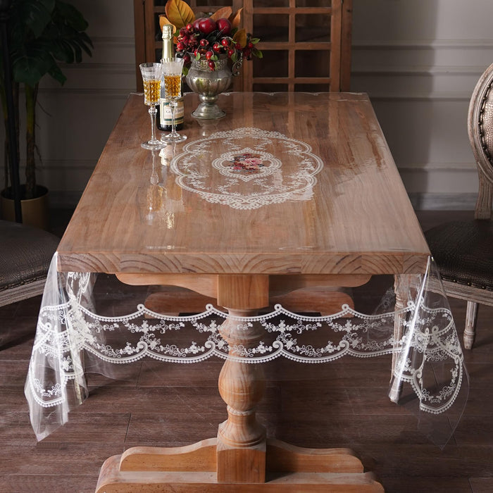 Artbloss Clear Table Cover Protector Vinyl PVC Table Cloth, 55" x 120"