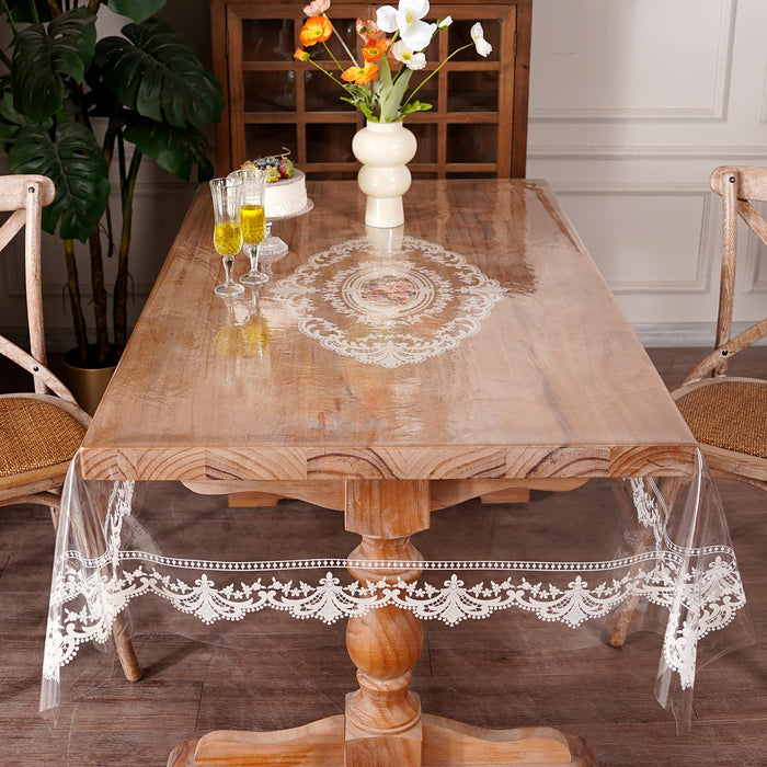 Artbloss Clear Table Cover Protector Vinyl PVC Table Cloth, 55" x 120"