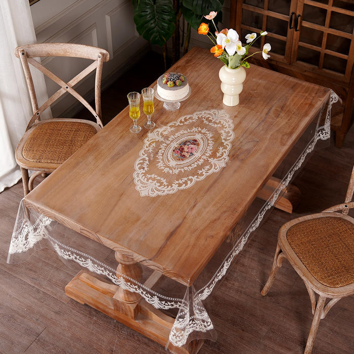 Artbloss Clear Table Cover Protector Vinyl PVC Table Cloth, 55" x 120"