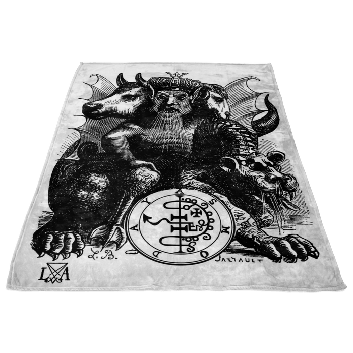 Asmodeus Demon King Fleece Blanket - The Luciferian Apotheca