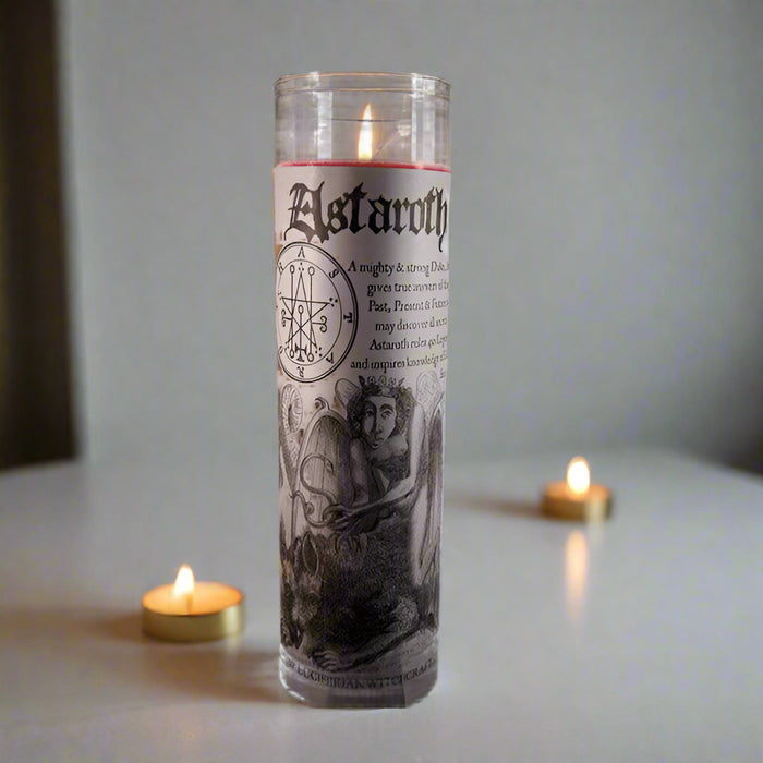 Astaroth Divination: Inspire Divination, Dreams Glass Spell Candle - The Luciferian Apotheca