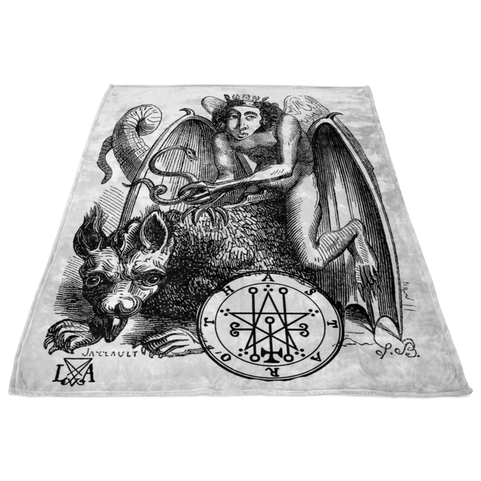 Astaroth Goetia Demon Fleece Blanket - The Luciferian Apotheca