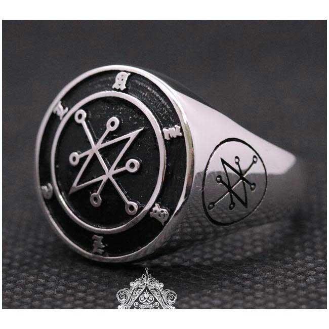 Azazel Signet Ring Sterling Silver 925 - The Luciferian Apotheca