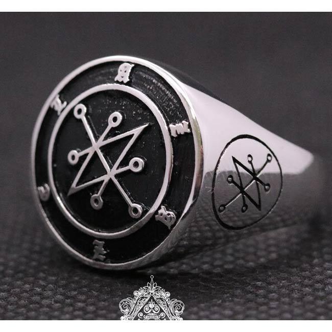 Azazel Signet Ring Sterling Silver 925 - The Luciferian Apotheca