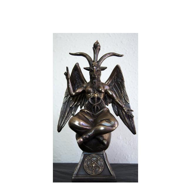 Baphomet - The Sabbatic Goat w/ Sigil Bronze Statue 9" - The Luciferian Apotheca