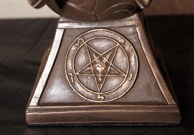 Baphomet - The Sabbatic Goat w/ Sigil Bronze Statue 9" - The Luciferian Apotheca