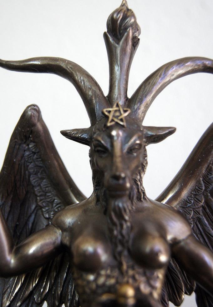 Baphomet - The Sabbatic Goat w/ Sigil Bronze Statue 9" - The Luciferian Apotheca
