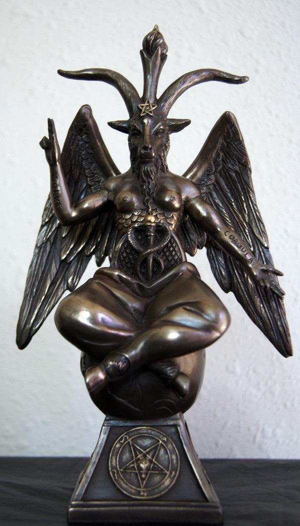 Baphomet - The Sabbatic Goat w/ Sigil Bronze Statue 9" - The Luciferian Apotheca
