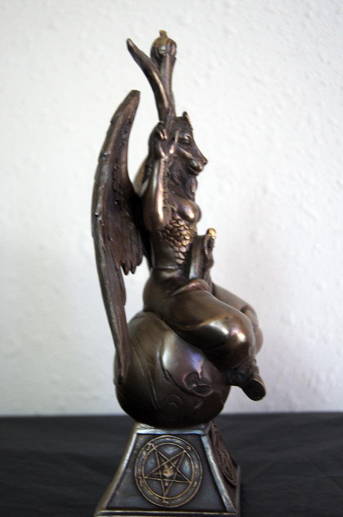 Baphomet - The Sabbatic Goat w/ Sigil Bronze Statue 9" - The Luciferian Apotheca