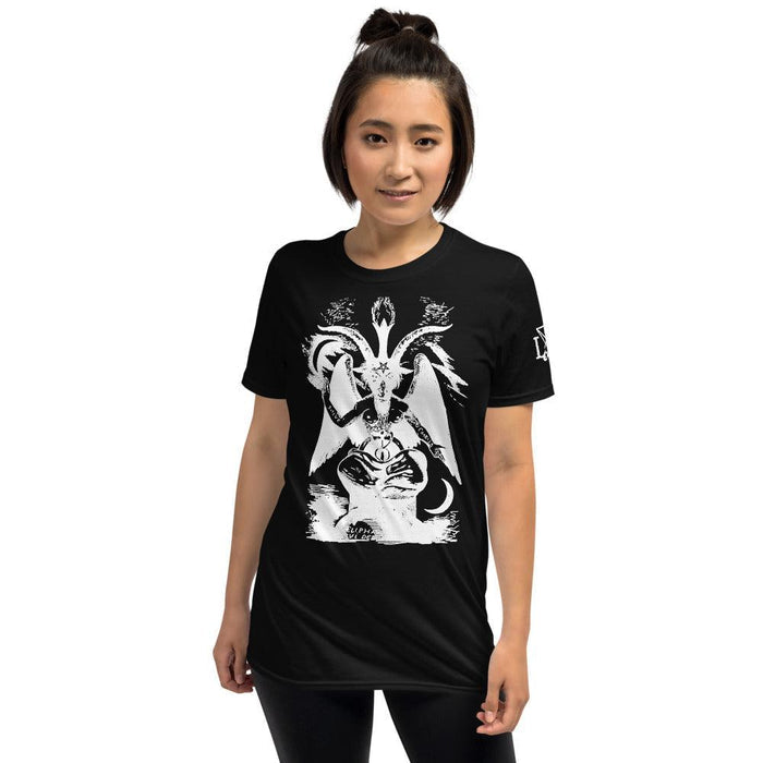 Baphomet the Sabbatic Goat White print Unisex T-Shirt - The Luciferian Apotheca