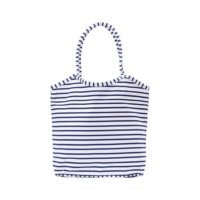 Bateau Stripe Navy Bucket Bag Tote - rockflowerpaper