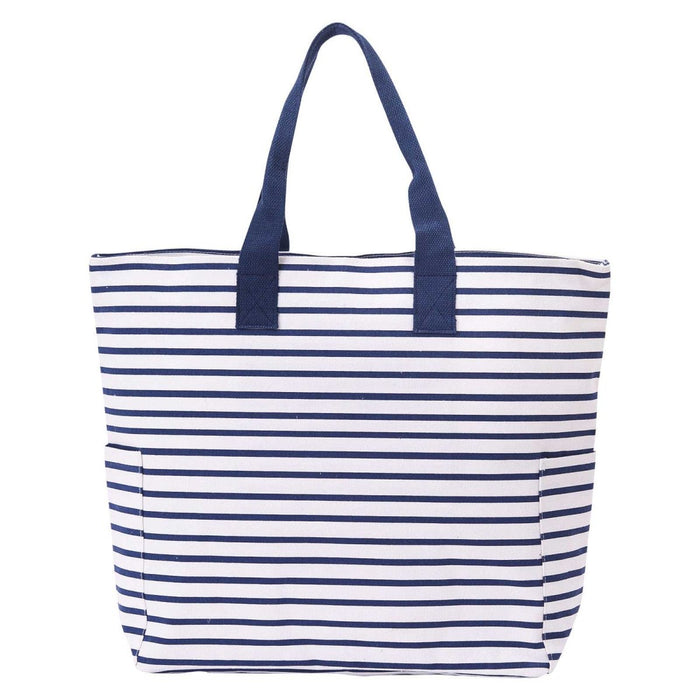 Bateau Stripe Navy Carryall Tote - rockflowerpaper