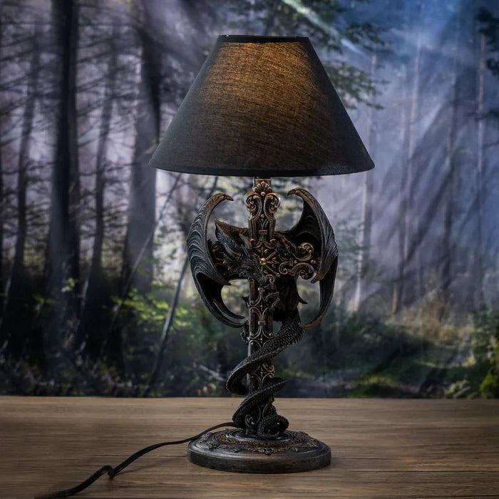 Black Dragon Lamp | Gothic Elegance for Your Sacred Space