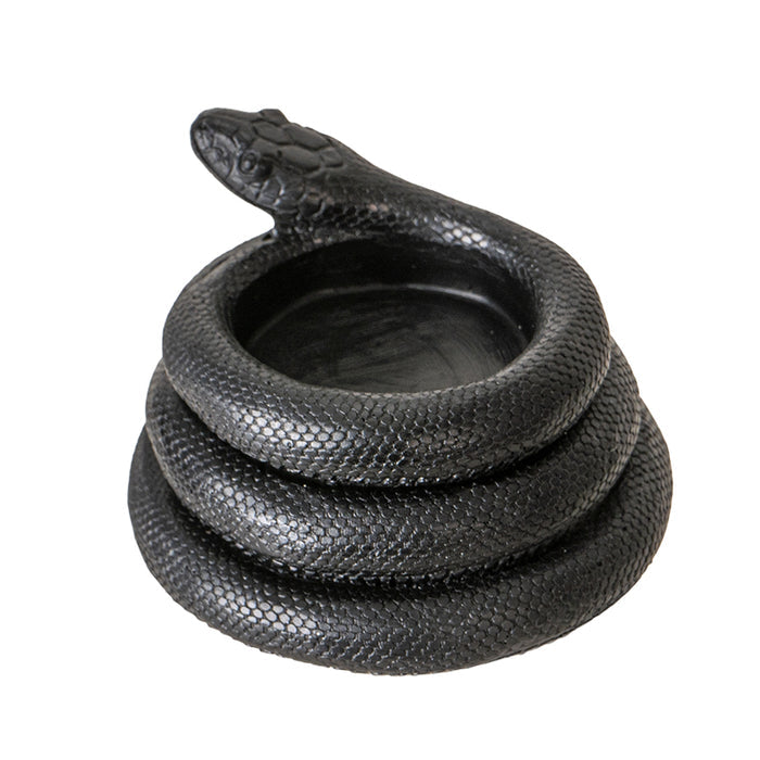 Black Snake Tealight Candle Holder | Serpent Altar Accent