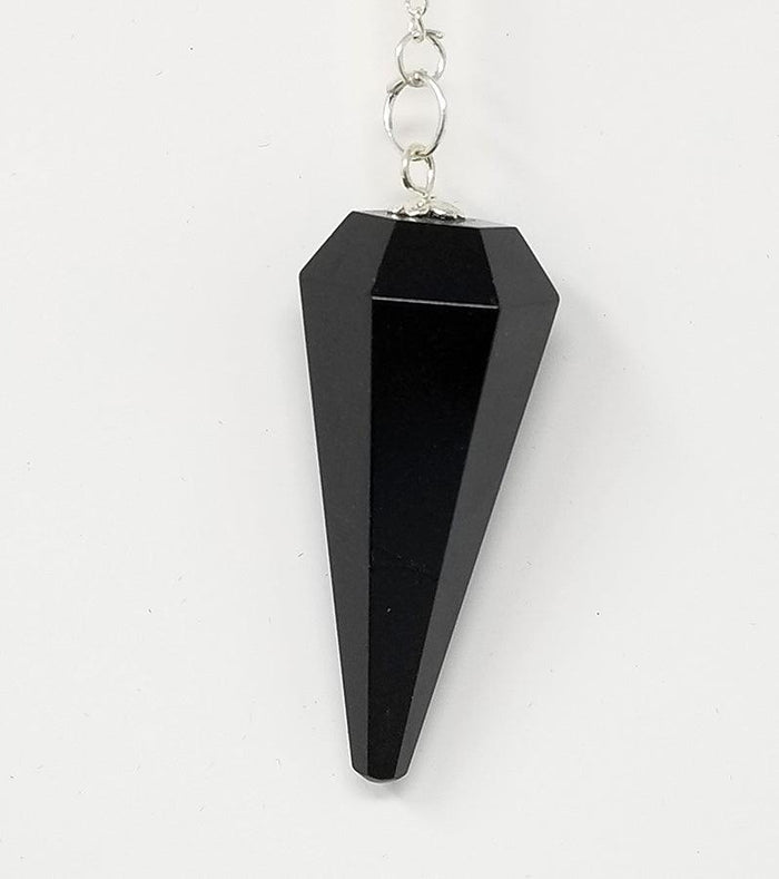 Black Tourmaline Pendulum with Chain - The Luciferian Apotheca