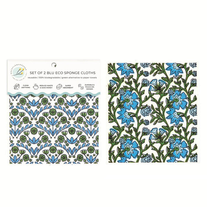 Blaire Blue blu Eco Sponge Cloths (Set of 2) Eco Cloth - rockflowerpaper