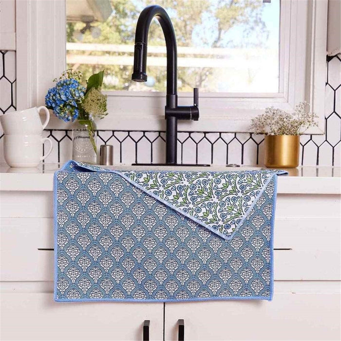 Blaire Blue blu Kitchen Tea Towel - Double - Sided Print Kitchen Towel - rockflowerpaper