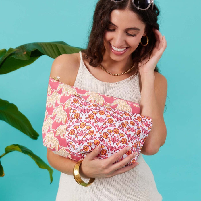 Blaire Pink Pouch Medium Pouch - rockflowerpaper