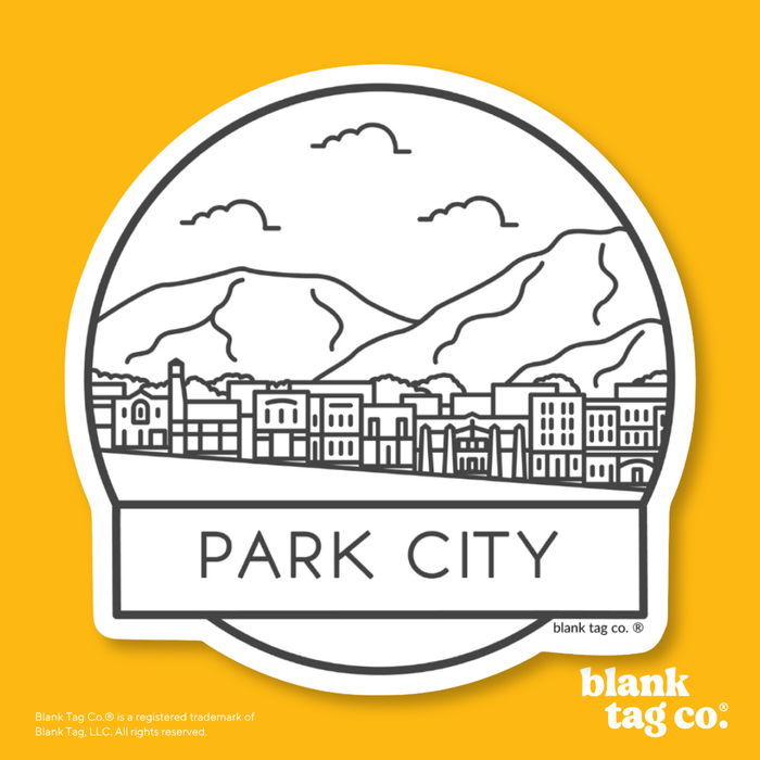Blank Tag Co.® Waterproof Sticker - Park City Cityscape