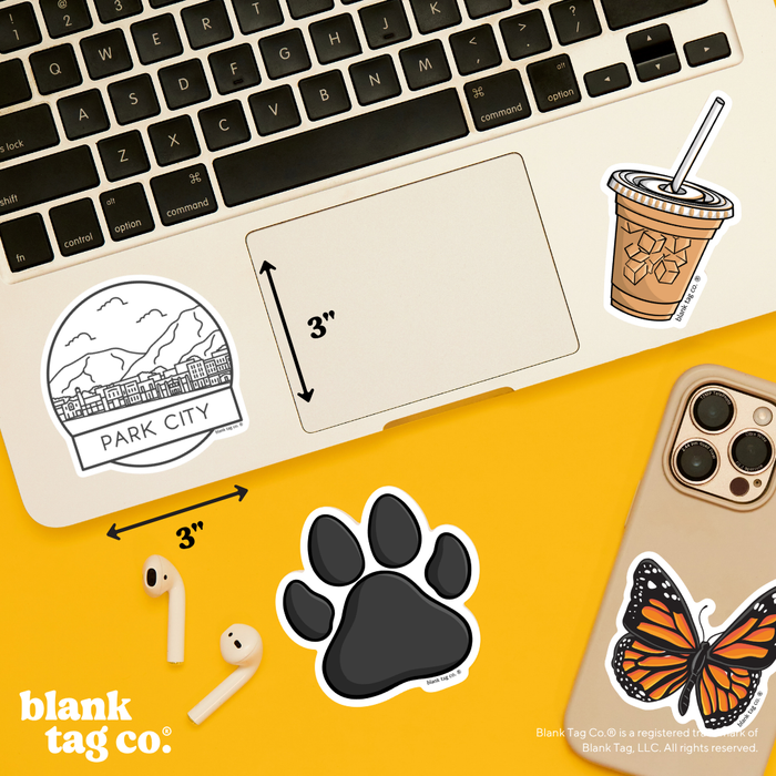Blank Tag Co.® Waterproof Sticker - Park City Cityscape