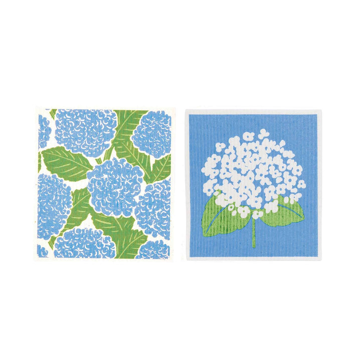 Blue Hydrangea blu Eco Sponge Cloths (Set of 2)