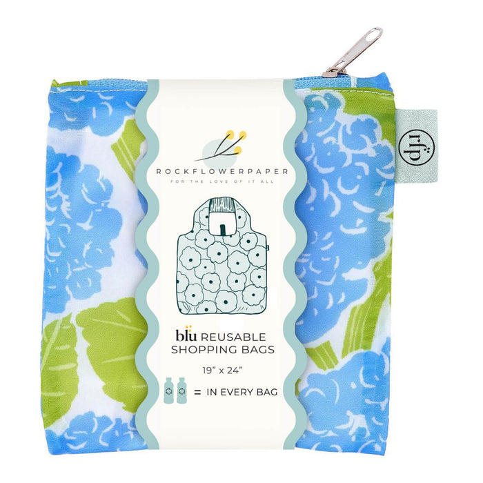 Blue Hydrangea blu Reusable Shopping Bag Reusable Shopping Bag - rockflowerpaper