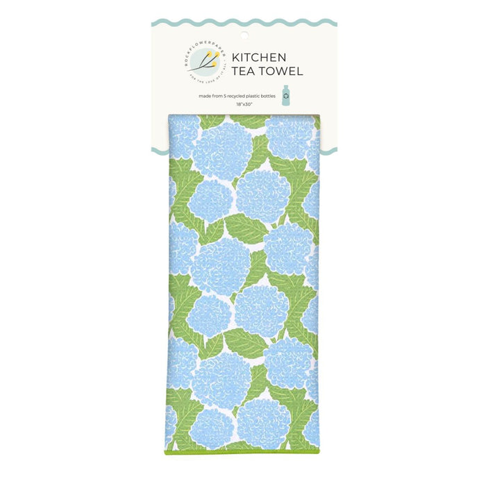 Blue Hydrangea Eco Kitchen Tea Towel Tea Towel - rockflowerpaper