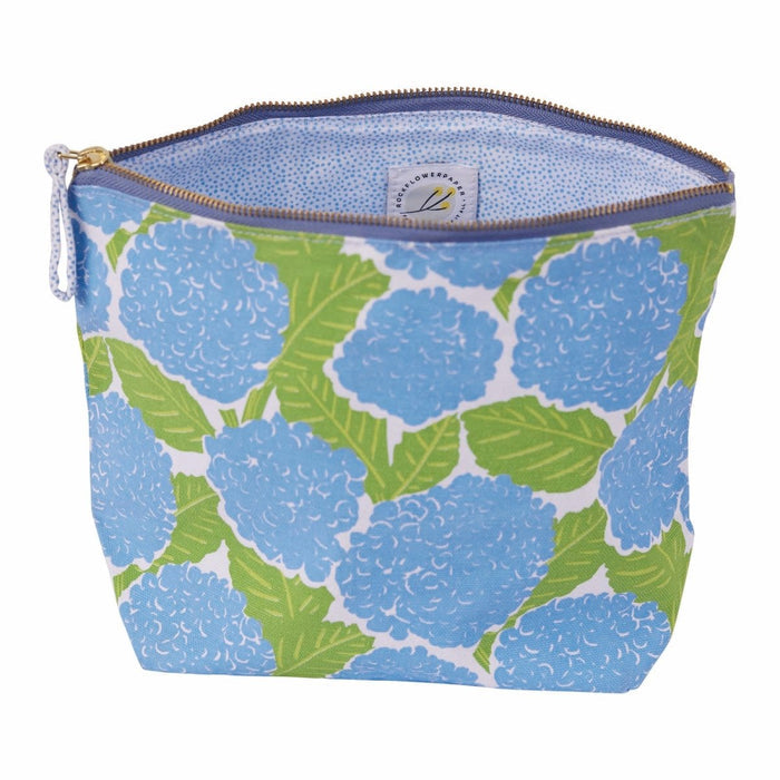 Blue Hydrangea Pouch Large Pouch - rockflowerpaper