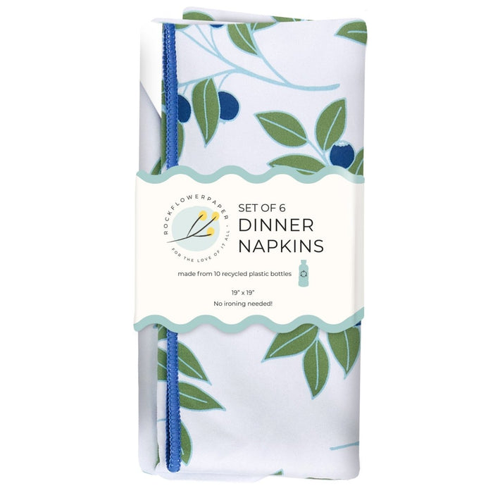Blueberries Eco Dinner Napkins (Set of 6) Dinner Napkin - rockflowerpaper