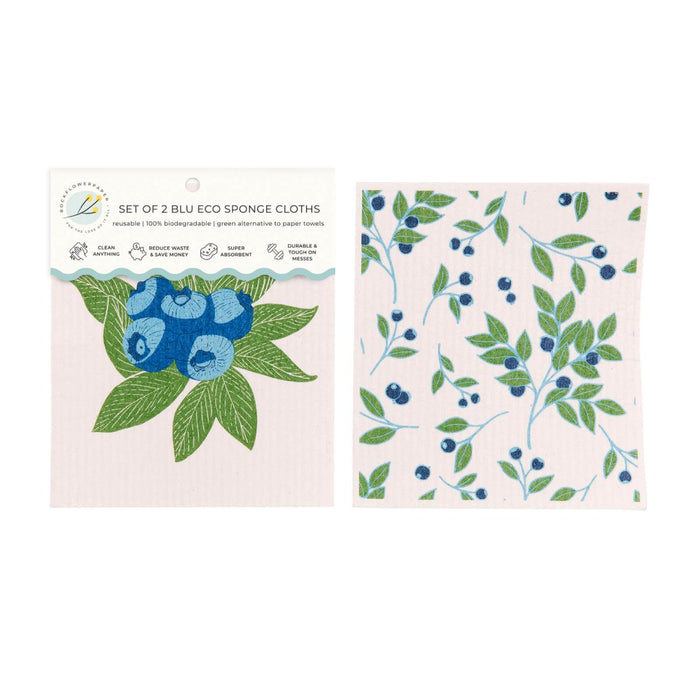 Blueberry Bunch blu Eco Sponge Cloths (Set of 2) Eco Cloth - rockflowerpaper