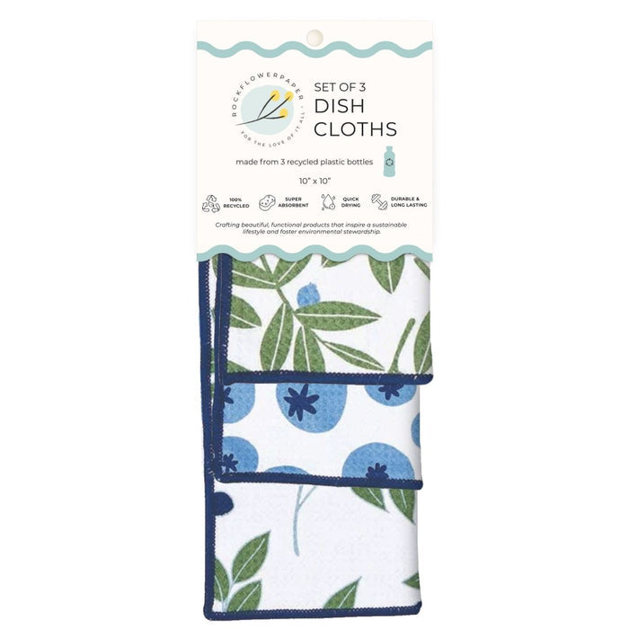 Blueberry Medley Eco Dish Cloth (Set of 3) Reusable Dish Cloth - rockflowerpaper