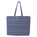 Breton Stripe Little Shopper Tote Bag - 100% Cotton Tote - rockflowerpaper