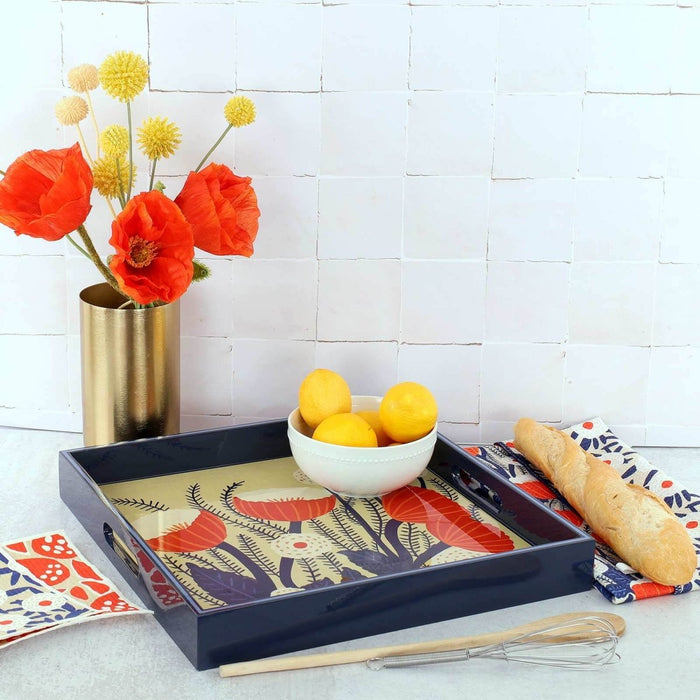 Buttercup Square Laquer Serving Tray Tray - rockflowerpaper