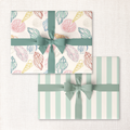 by the seashore + mint cabana stripe double-sided wrap