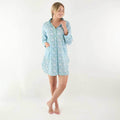 Camellia Blue Cotton Night Shirt Sleep Shirt - rockflowerpaper