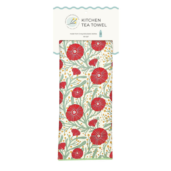 Camellia Bouquet Eco Kitchen Tea Towel Tea Towel - rockflowerpaper