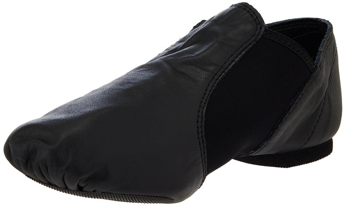 Capezio Women's E Series Jazz Slip-on Shoe – Comfortable Soft Leather with Neoprene Arch Support for Quick Changes, Non-Slip Sole, Lightweight Design, Size 10W, Black