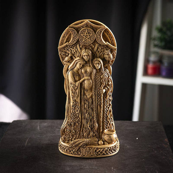 Celtic Dark Triple Goddess Statue - Beginning, Increase, Destruction.